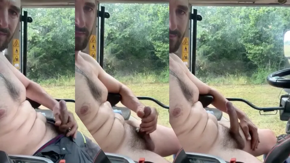 Construction guy jerks & cums in his worksite tractor - ThisVid.com