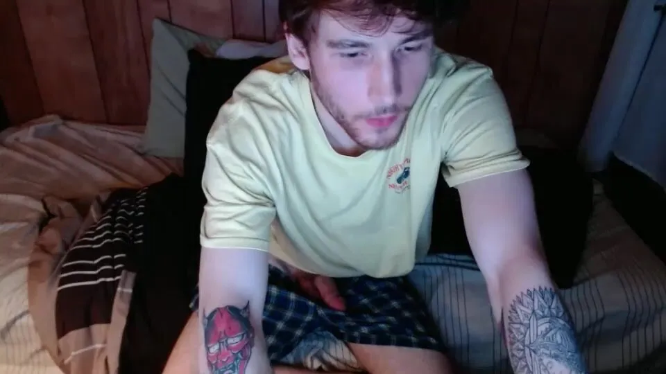 Country Hunk Strokes Hard Cock in Boxers
