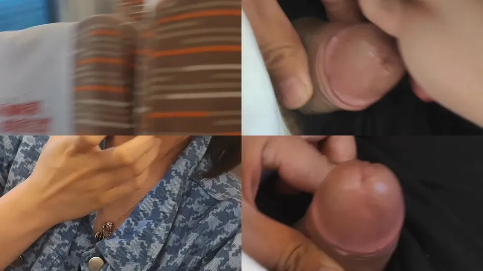 Couple with a big bill gets blowjob on the high-speed train  