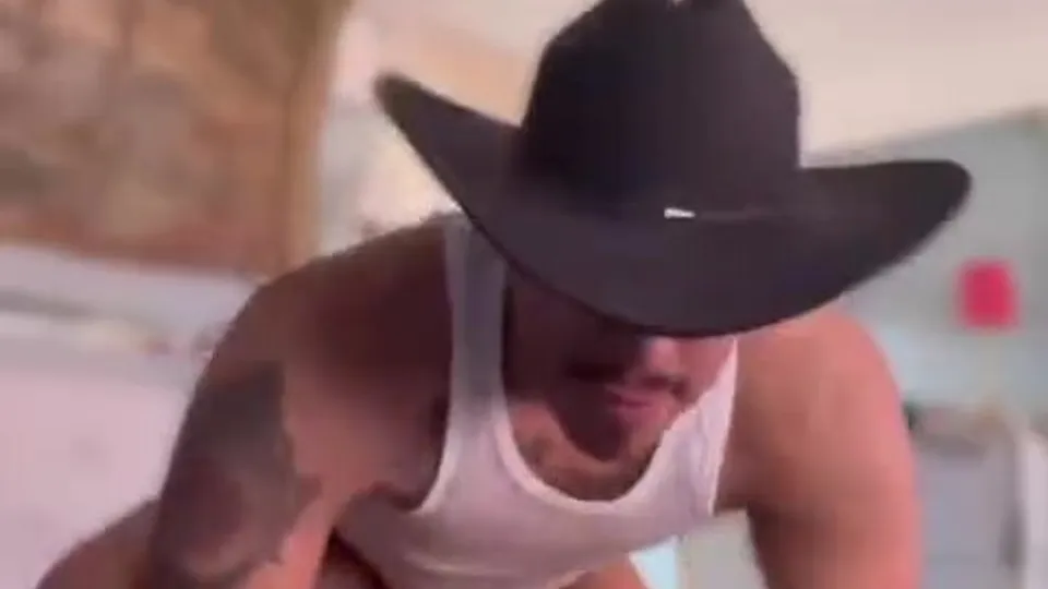 Cowboy USING the fag's hole - ThisVid.com
