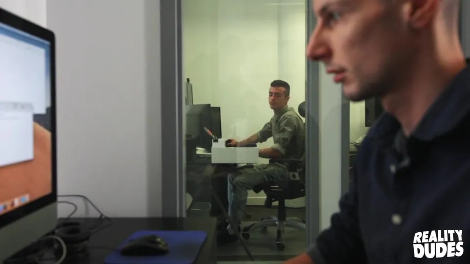 Coworker Catches His Boss Jerking and Goes Under the Desk