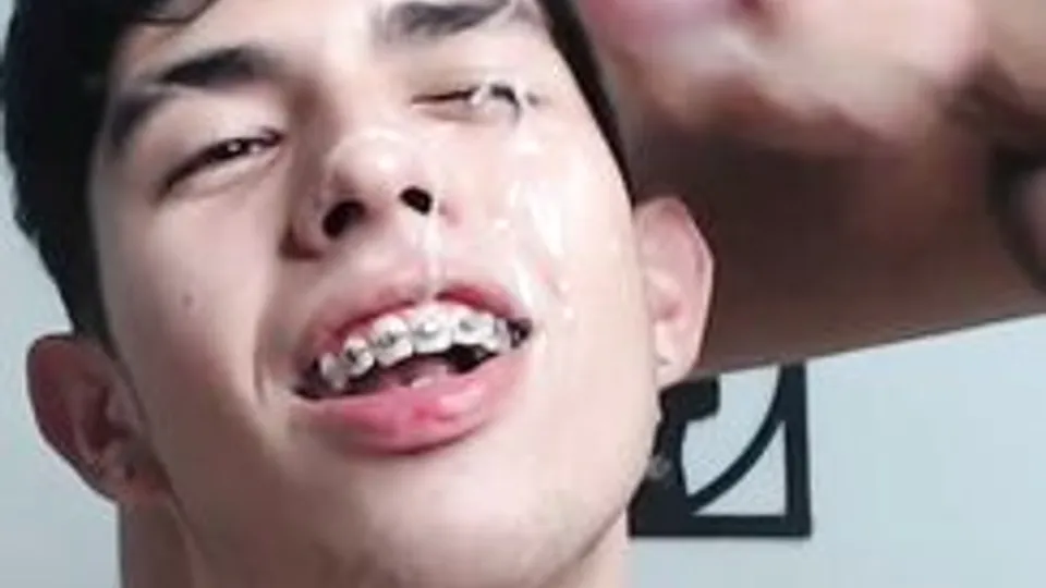 Cumming on twink's braces cam fun boys porn mess