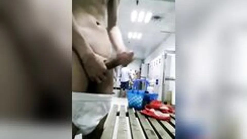 Cumshot in the locker room