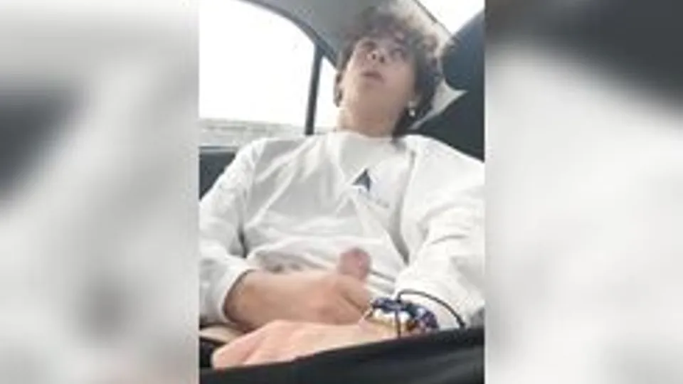 Curly boy cums in the car TWINK PORN TUBE