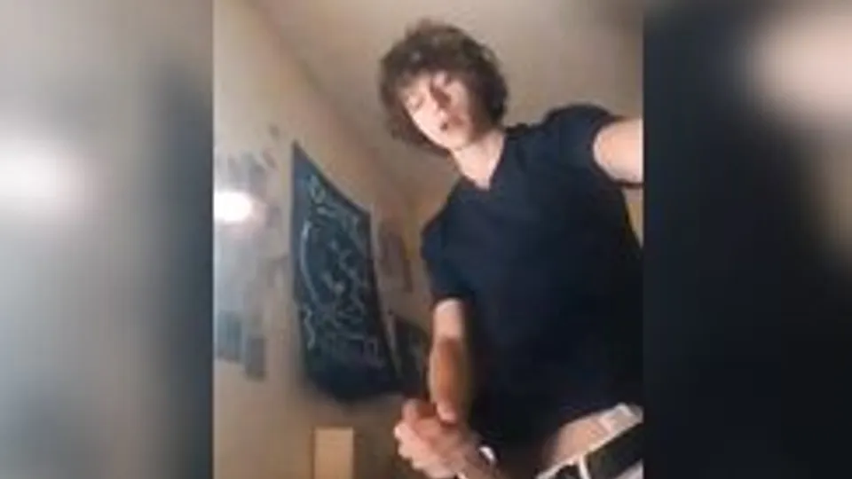 Curly Hair Twink Jerks and Cums 240