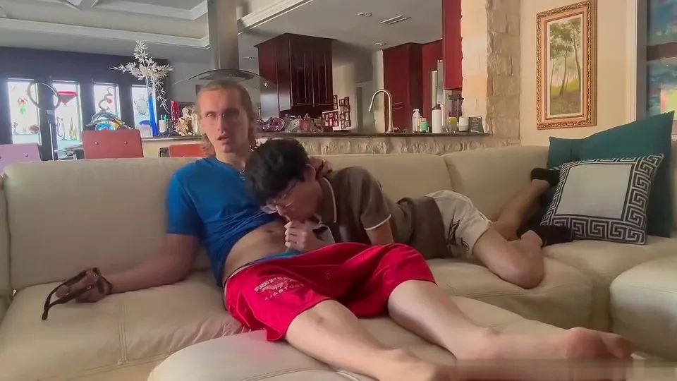 Asian Twink Takes Euro Cock