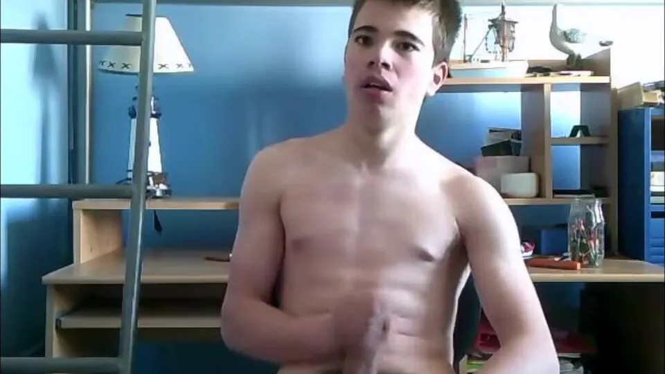 Cute baby bro wanking