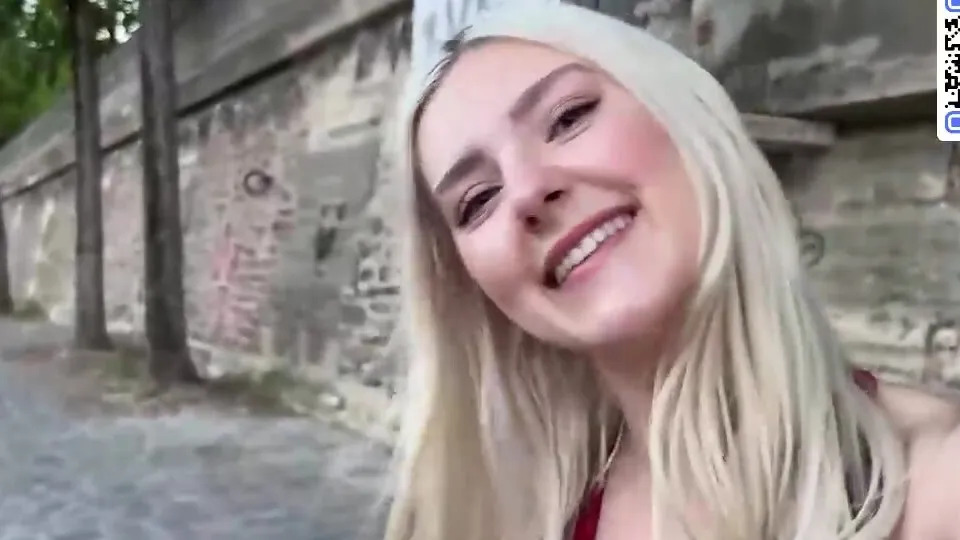 Cute blonde babe showcases off her cootchie in Paris