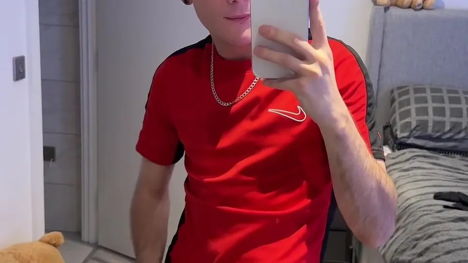 Cute blonde callum selfie showing his big cock