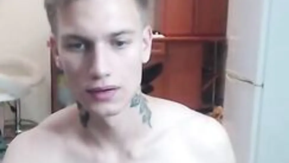 cute blonde guy at night