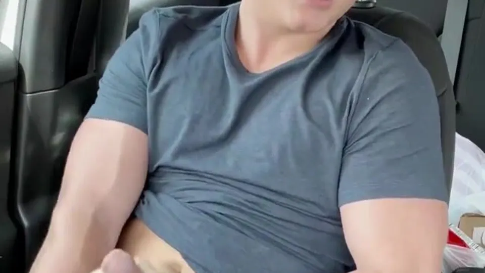Cute boy jerks off in car - ThisVid.com