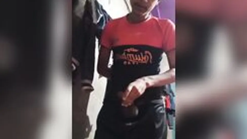 CUTE BOY STANDING WANKS
