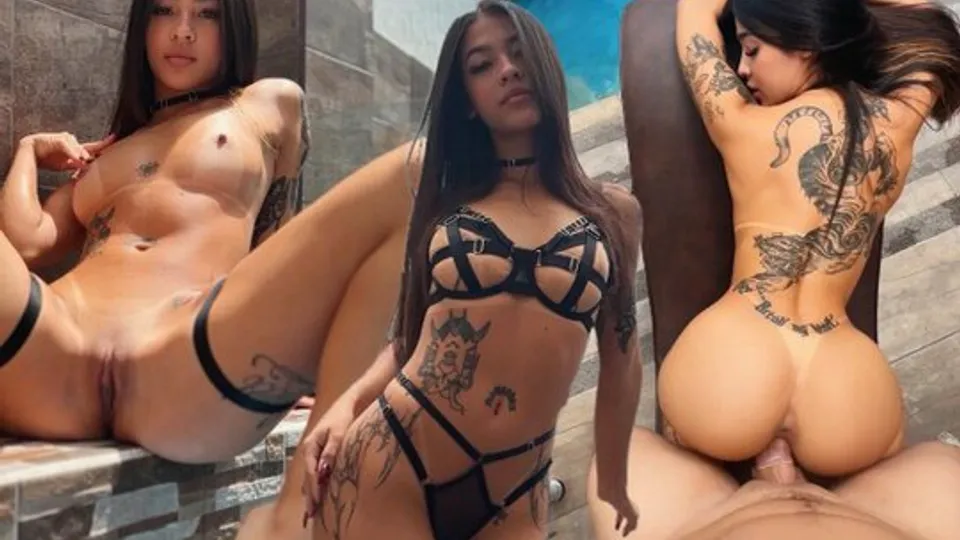 Cute brunette with tattoos sucks cock beautifully 