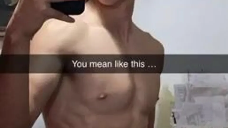 Cute college guy snapchating jerks off clip