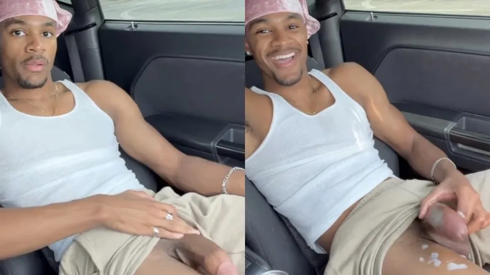 *CUTE* college jock wanks in car - ThisVid.com