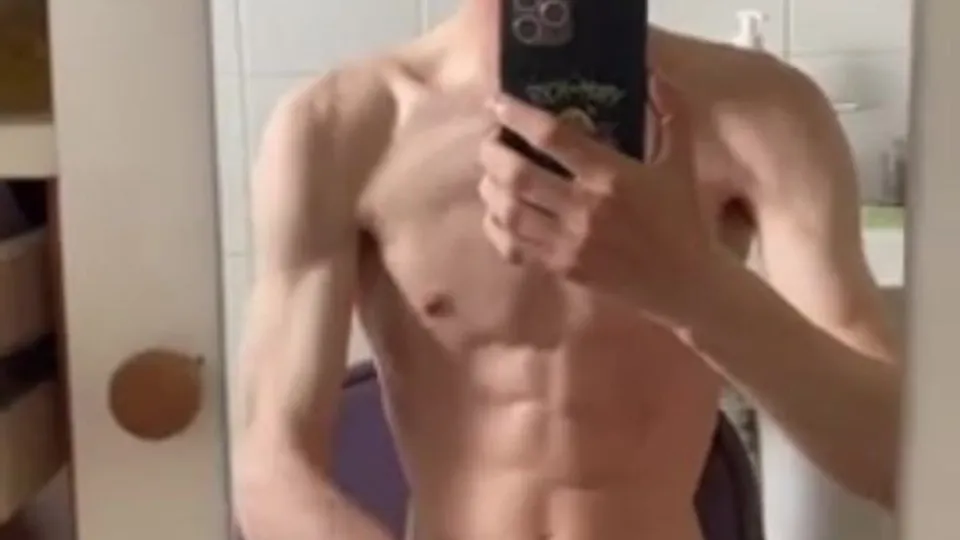 Cute fit blonde selfie mirror baited hot off twink webcam porn