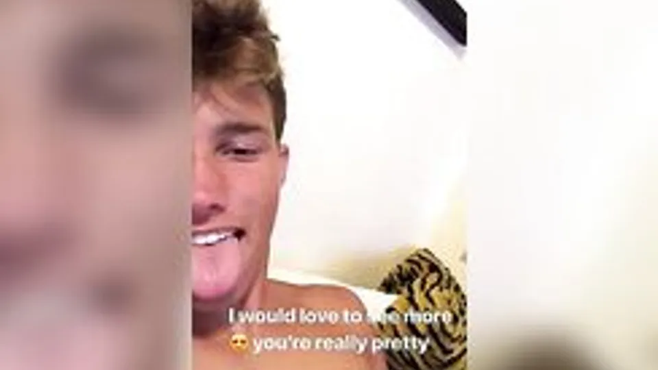 cute guy wanking in bed