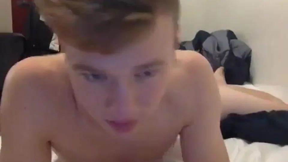 Cute looking blond twink solo