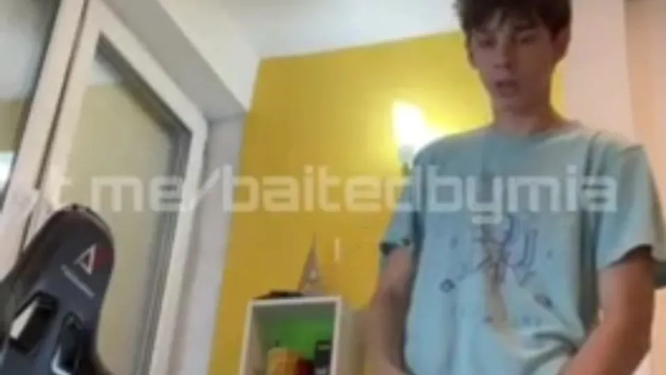 Cute Twink Teasing in Bedroom