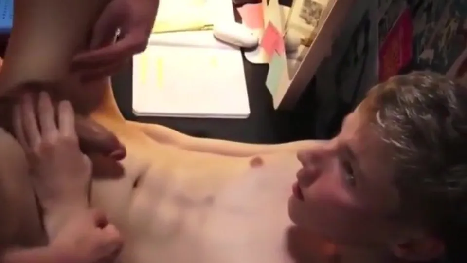 Cute Smooth Blond Fucked Shoots Big Load All Over Himself