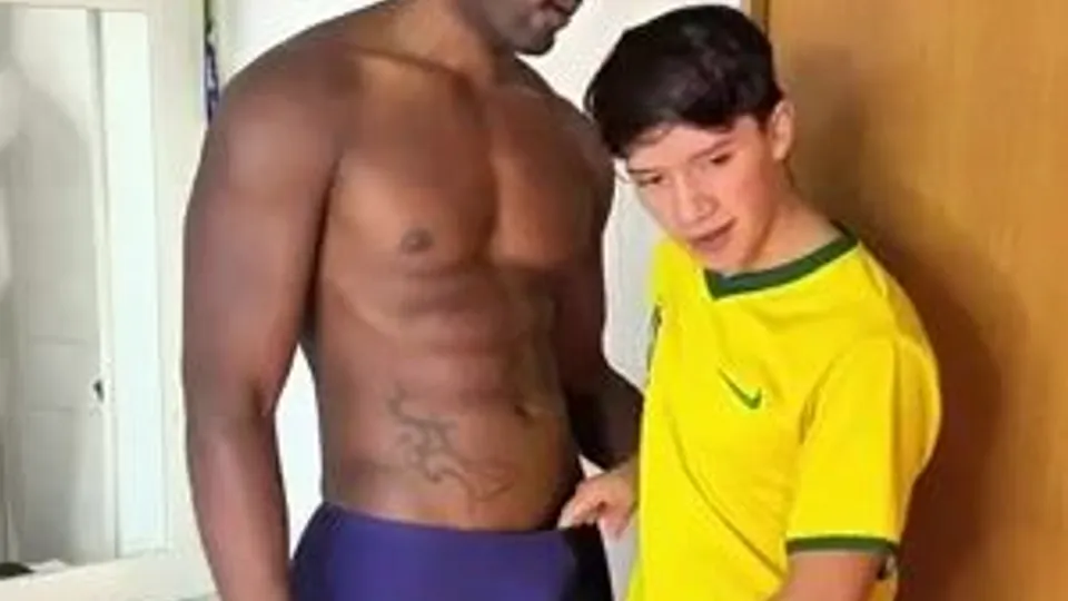 Cute twink likes big and black
