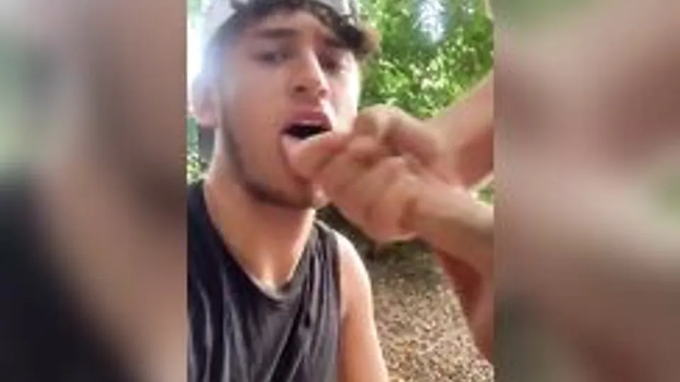 Cute Twink Swallows Friends Cum Outside 234