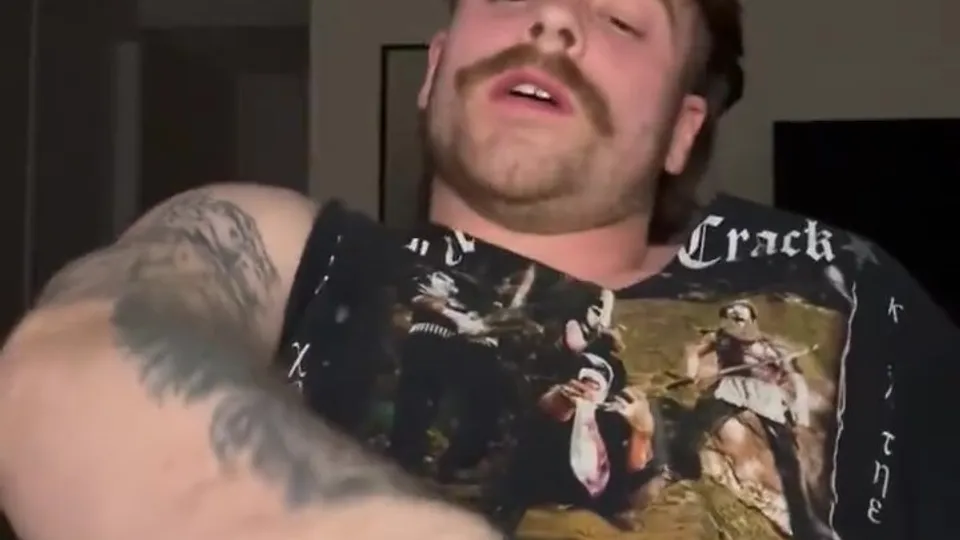 Cute verbal moustached guy edging himself - ThisVid.com