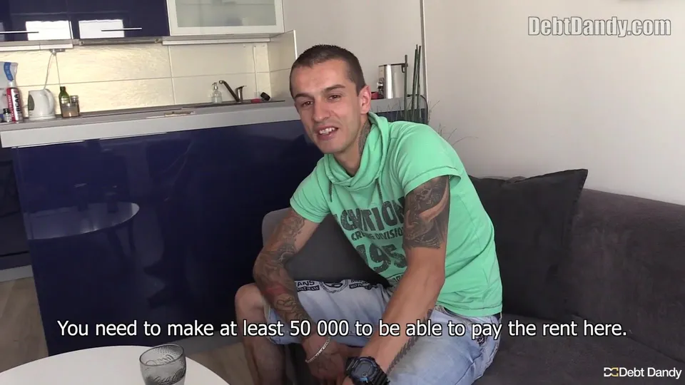 Debt Paid in Sex: Green Hoodie Guy Services Money Man