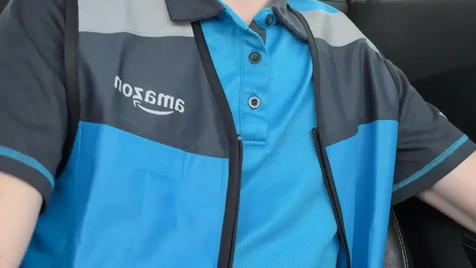 Delivery Driver Strengthens His Muscles During Work Break Time