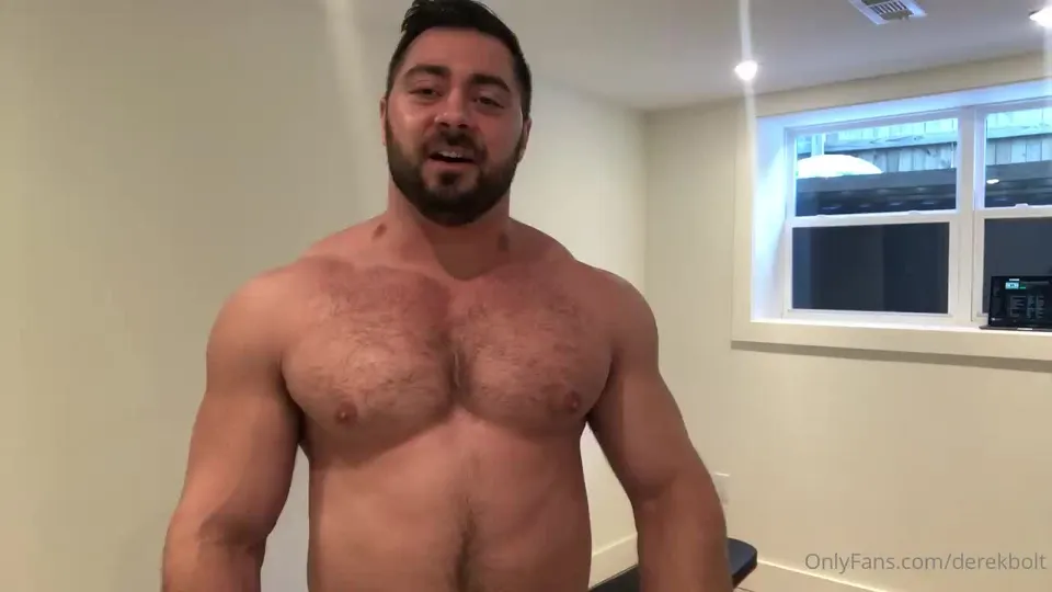 DerekBolt Big Chest Wide Muscle Gym Hunk Hairy Bearded Manly Macho Kinky Solo And Hot Fucking (1).mp4