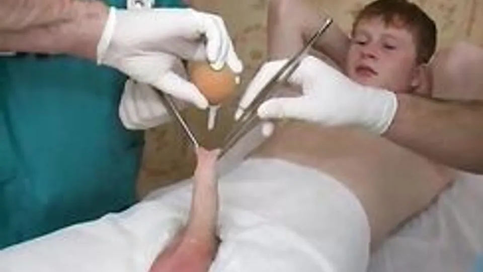 Doctors examine Redhead Twink