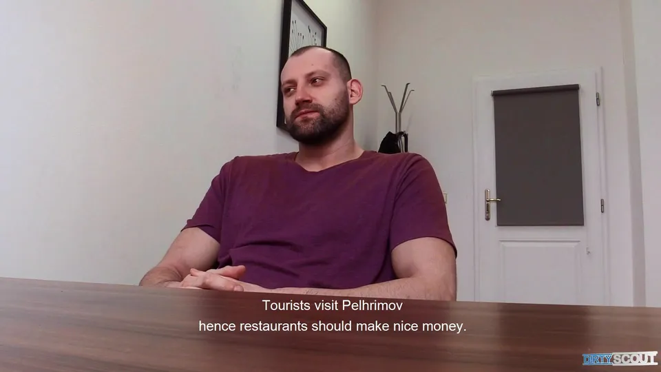 Job Interview Gone Wild: Young Man in Purple T Shirt