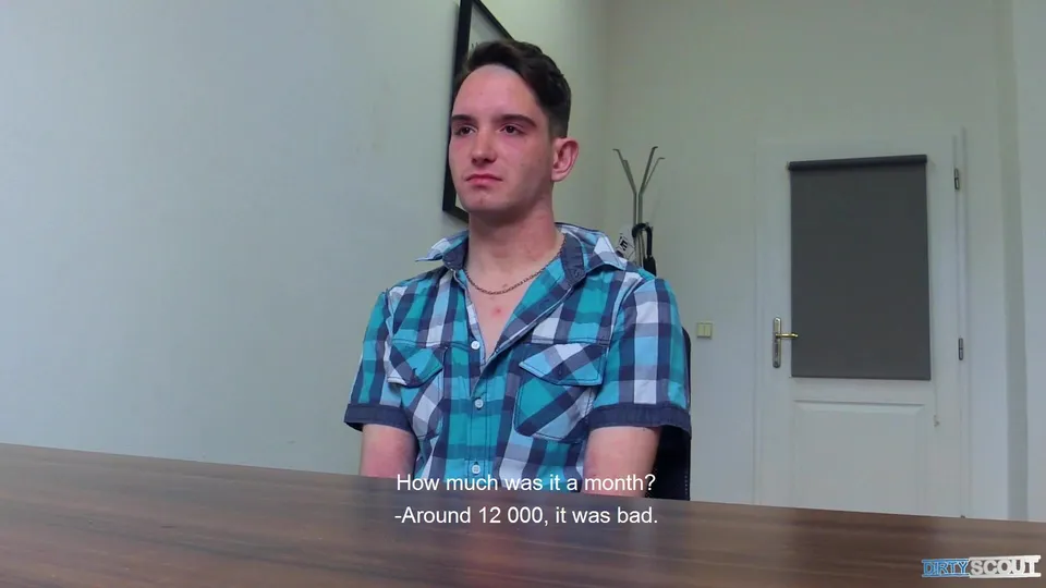 Young Guy in Checkered Shirt Barters Job with Sex