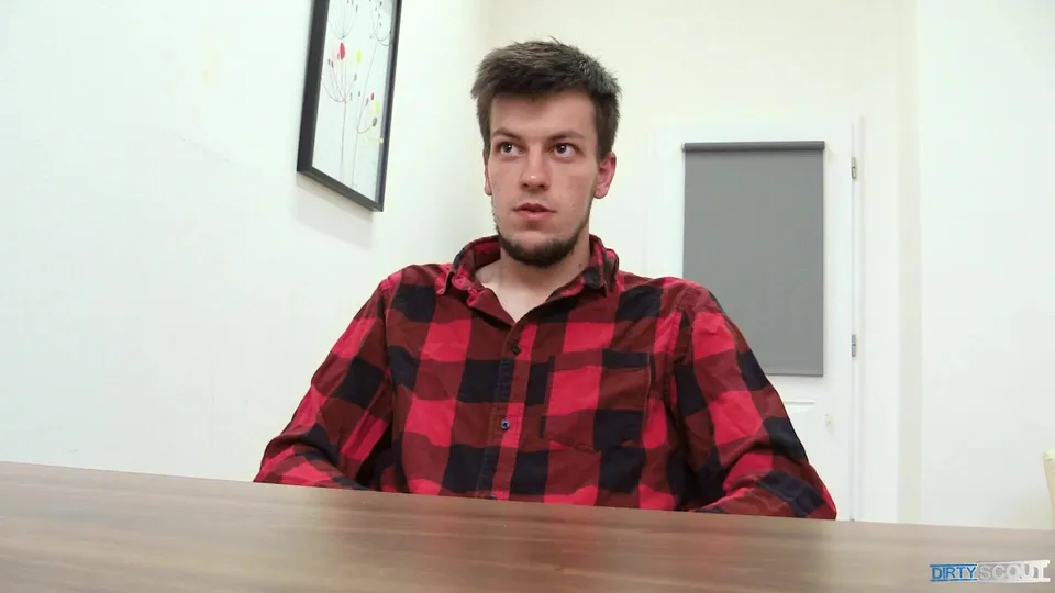 DS 289, Young guy in red and black check shirt has to suck and be fucked to get the j