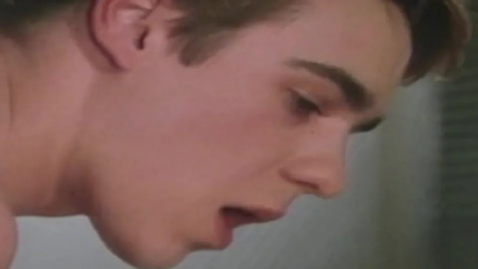 Dude bends down and takes massive cock in vintage porn scene