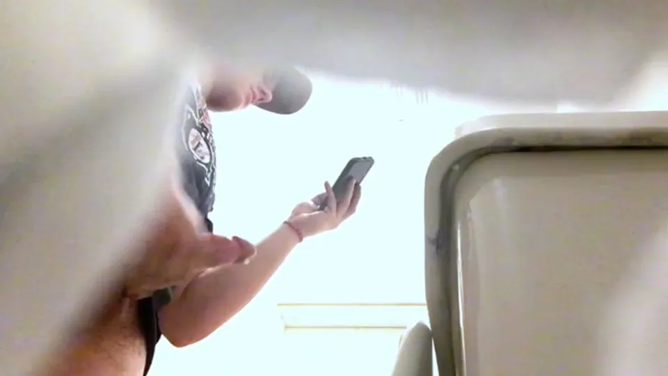 Dude caught wanking in public toilet - Spycamfromguys, hidden cams spying on men