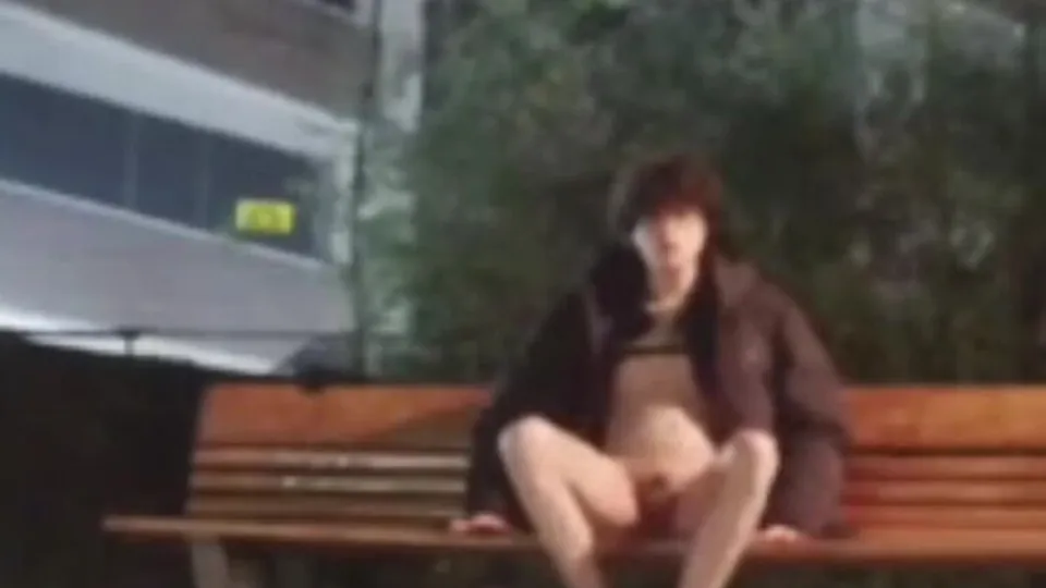 Dumb femboy paid to walk outside naked to wank and finger himself