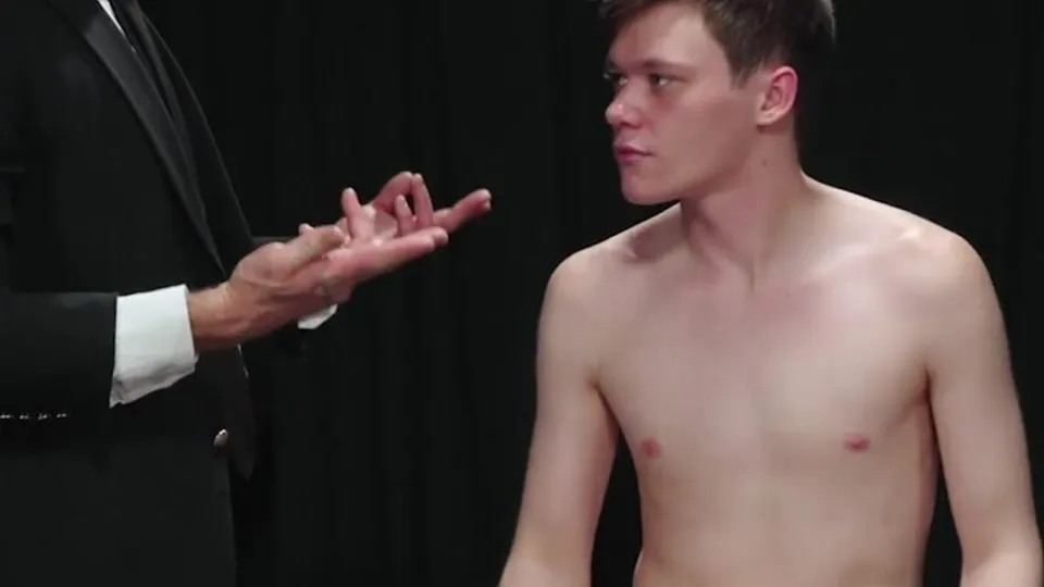 Excited on his first anal grooming with Master