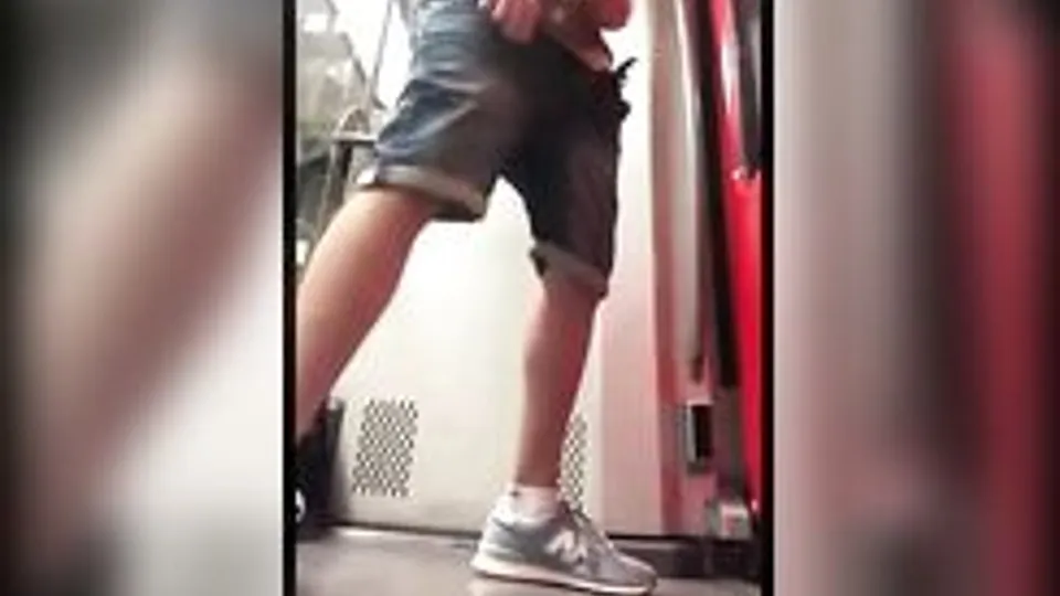 Twink Jerks Off on Train