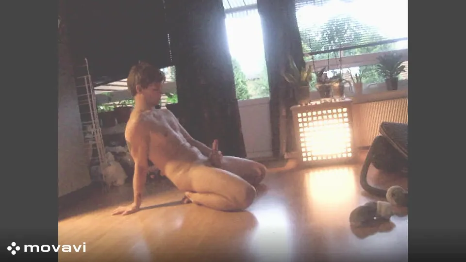 Exploding cum infront of window