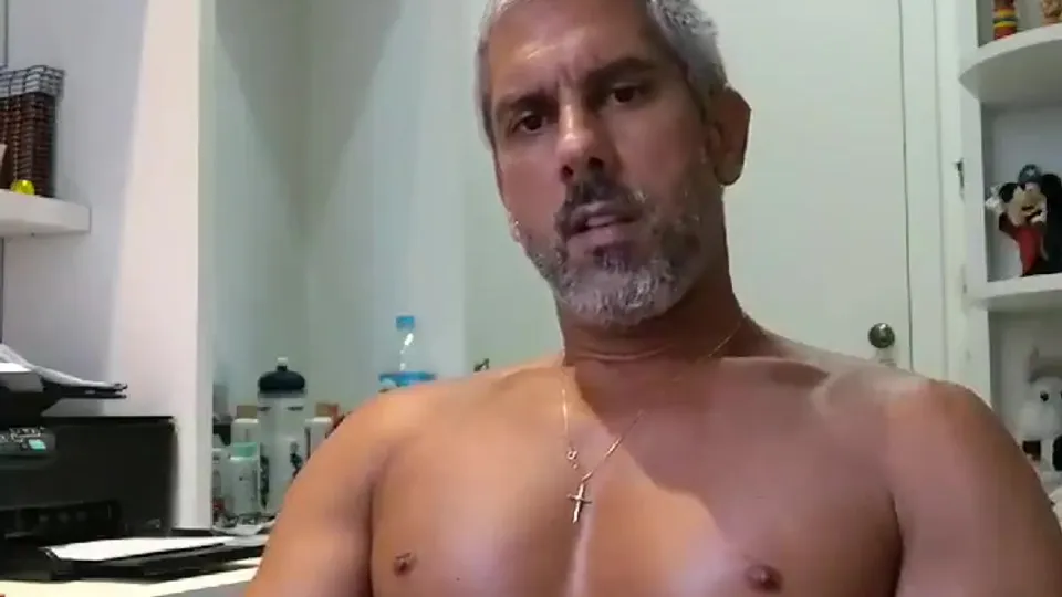 Hung Daddy Explores His Desire, Climaxing with a Big Load