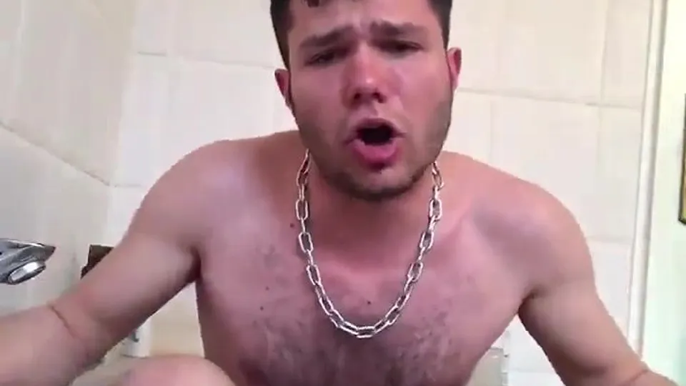 Fag fucks his toy to pissgasm