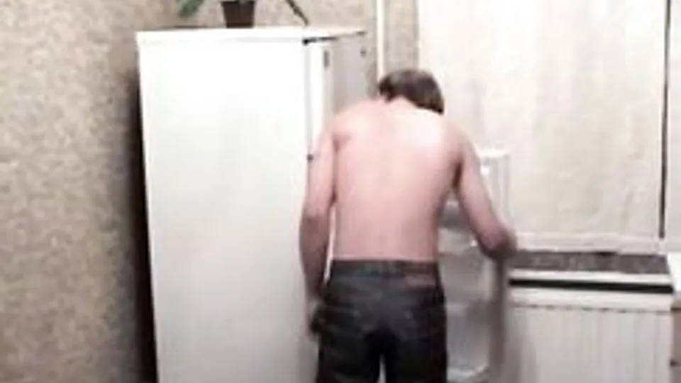 Fat Russian kitchen sex