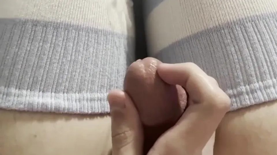 Femboy Sprays His Stockings With Cum