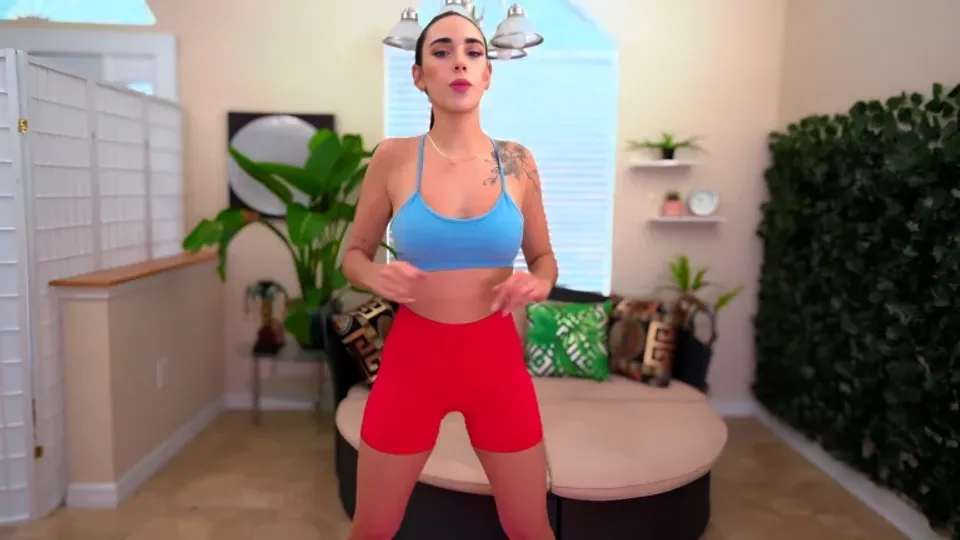 Fit Latina Gaby Ortega Strips For Yoga And Vibrator 