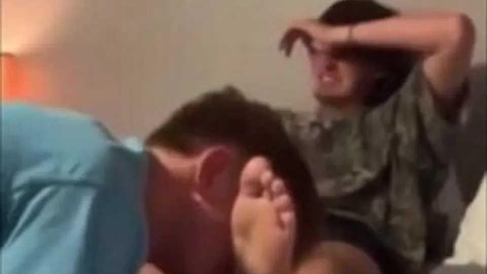 Friends enjoy feet for the cam