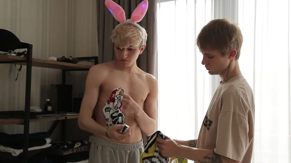 Full video sweet twink seduced two students with big cocks