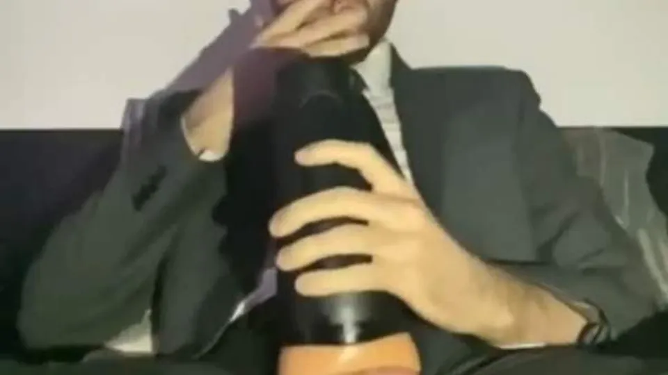 Bearded Man Masturbates with Fleshlight