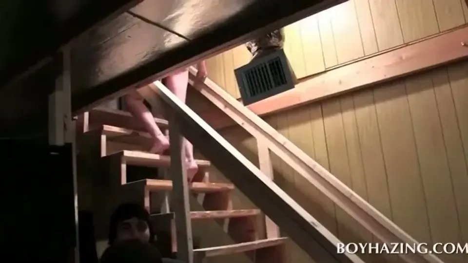 Gay teen gets mouth cumshot in orgy