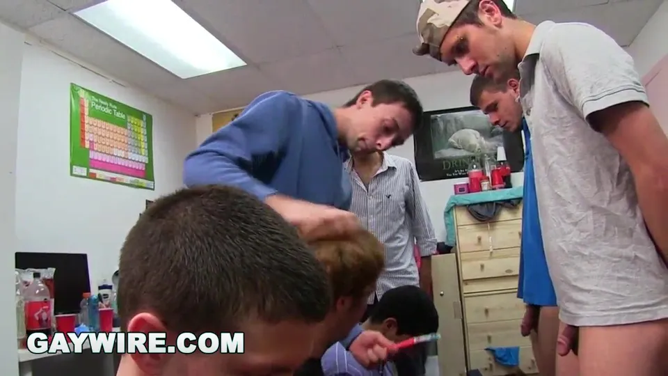Gaywire all hell brookes in the dorm room with frat hazing ritual
